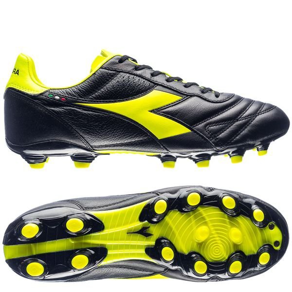 Chaussures De Football Diadora Scarpini Kobra Plus R BX14 - Couleur Fluo/noir/argent, Pointure 77, Neuves Avec Boîte