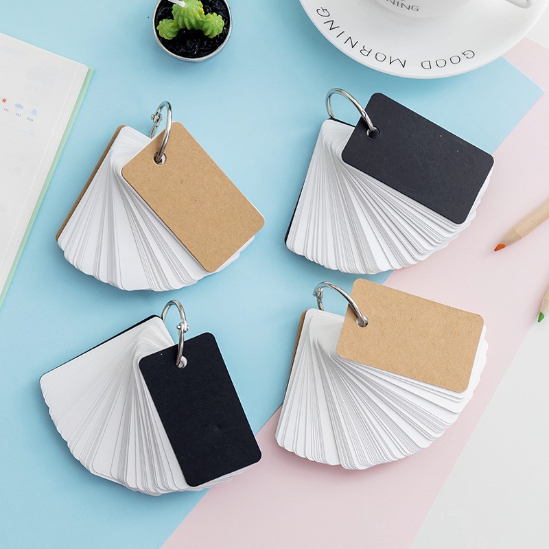 Card Paper Cover Iron Ring Notepad Craft Paper Pad Plain Mini Memo