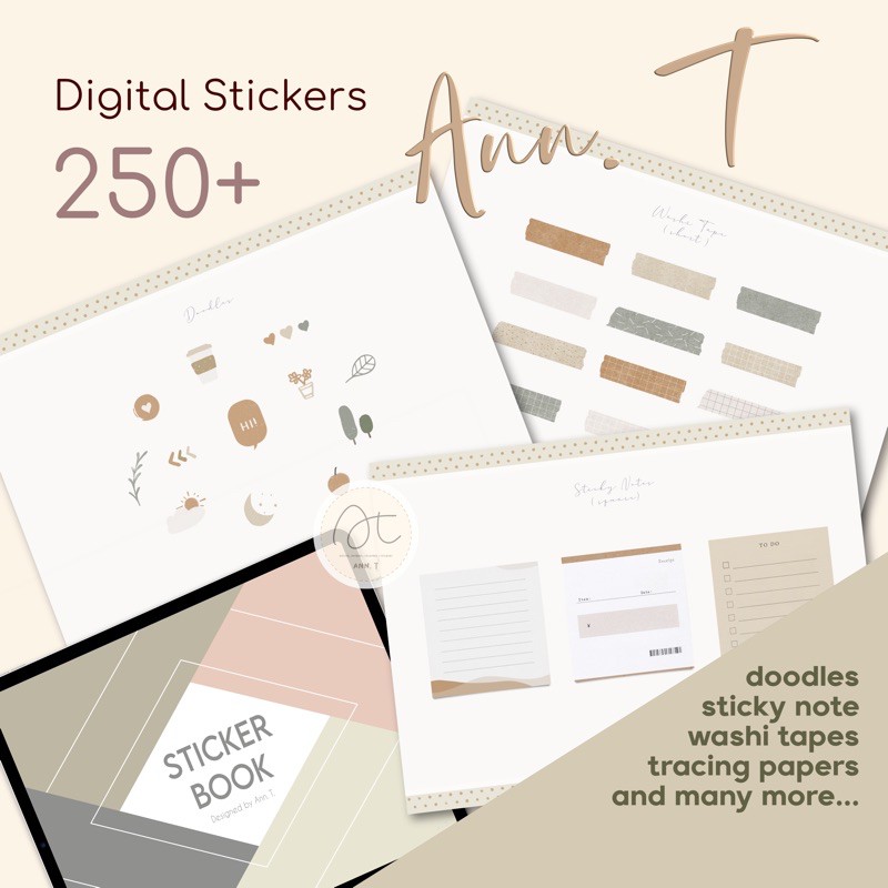 GoodNotes / PNG Ann T. Digital Planner Special Stickers Book 1 for ...
