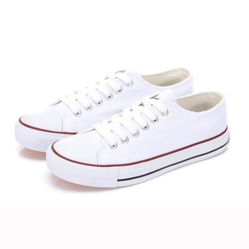 Red Line White Plimsolls Canvas Sport Shoes Sneakers Running Flat Shoes Kasut Shopee Malaysia