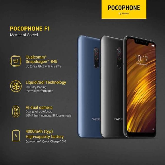 xiaomi pocophone F1 ブラック 64GB 6GB Xiaomi Poco F1 - Graphite Black Edition, 6GB RAM / 64GB