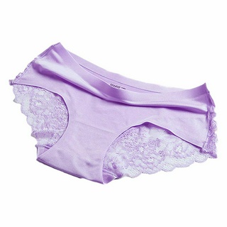 Mega Deal》Women Soft Lace Panties Ice Silk Seamless Underwear