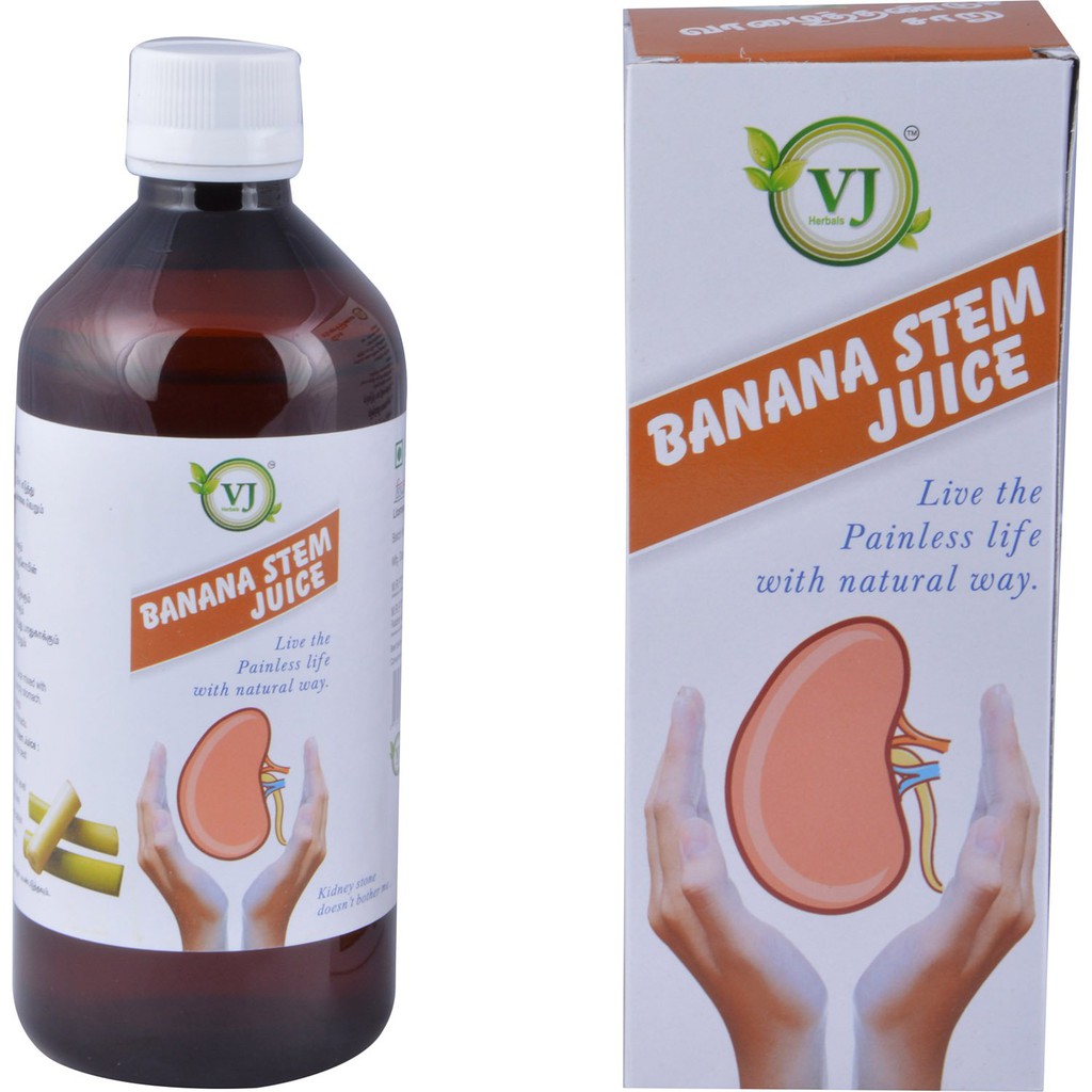 View of VJ Herbals Banana Stem Juice 500ml (supplement for kidney stone ...