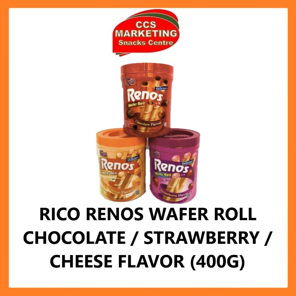 CCS Rico Renos Wafer Roll Chocolate / Strawberry / Cheese Flavor ( 400g ...