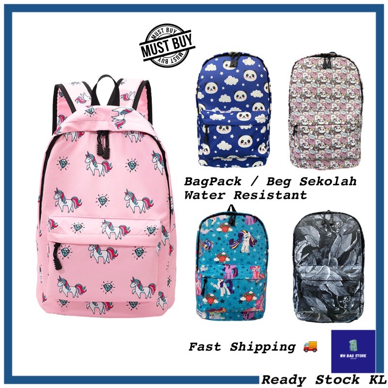 Beg sekolah unicorn outlet shopee