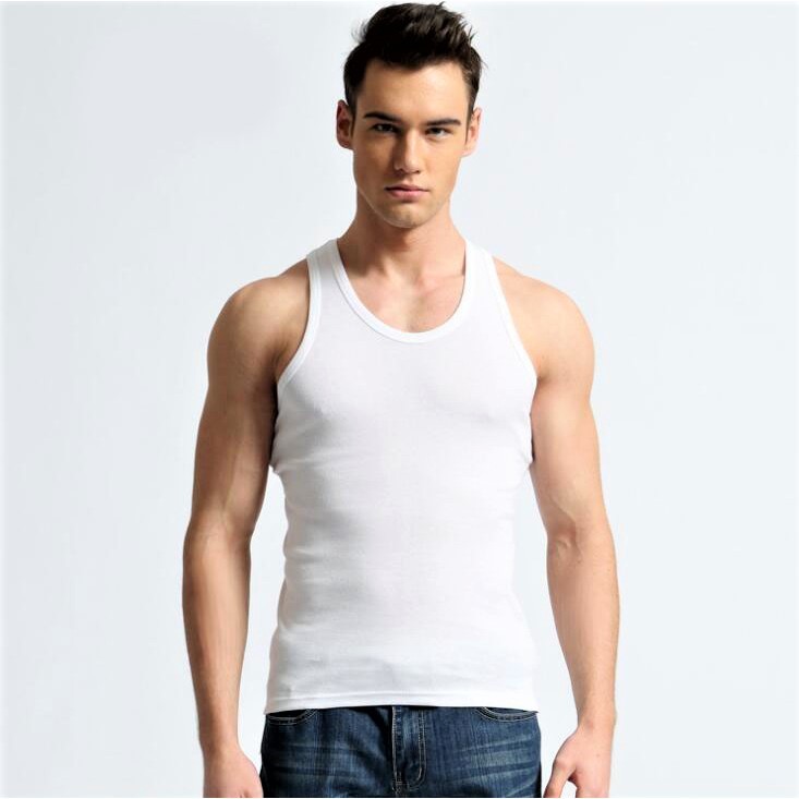 CROSSRUNER X MR Men Adult Plain Cotton Singlet Tank Top Baju Lelaki Men ...