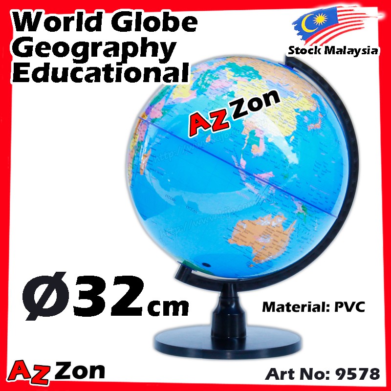 32cm World Globe Earth Atlas Map Rotating Desk Stand Geography ...