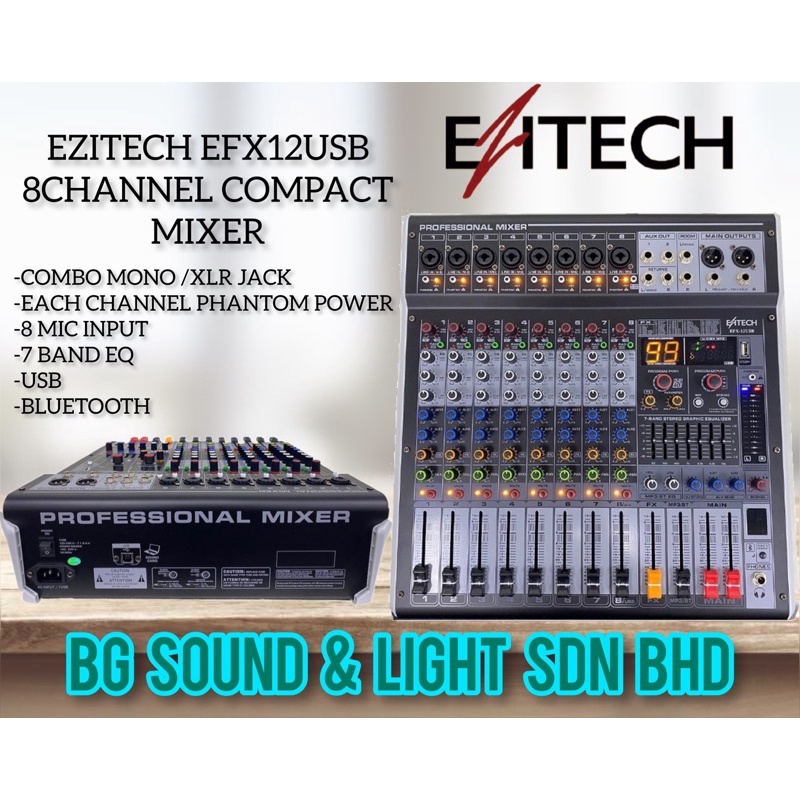 EZITECH EFX12USB 8CHANNEL COMPACT MIXER ( EFX12USB / EFX12 / EFX12 / 12USB ) Shopee Malaysia