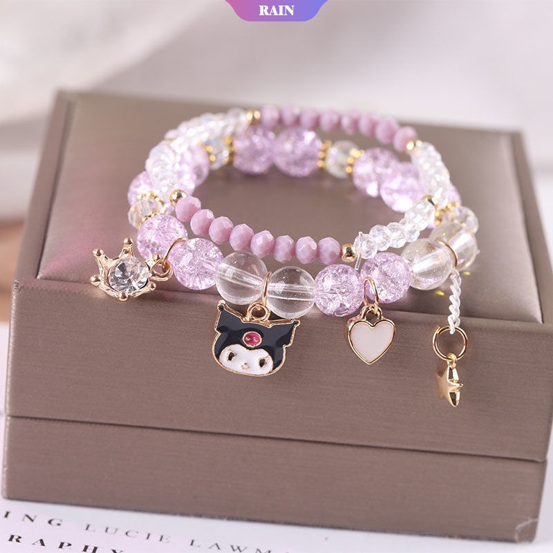 New Korean Cartoon Sanrio Cinnamoroll Kuromi Bracelets Cute Preppy ...