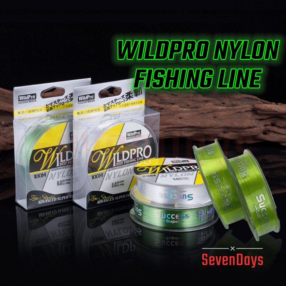 WildPro Nylon Transparent Fluorescent Fishing Line 100m Tali