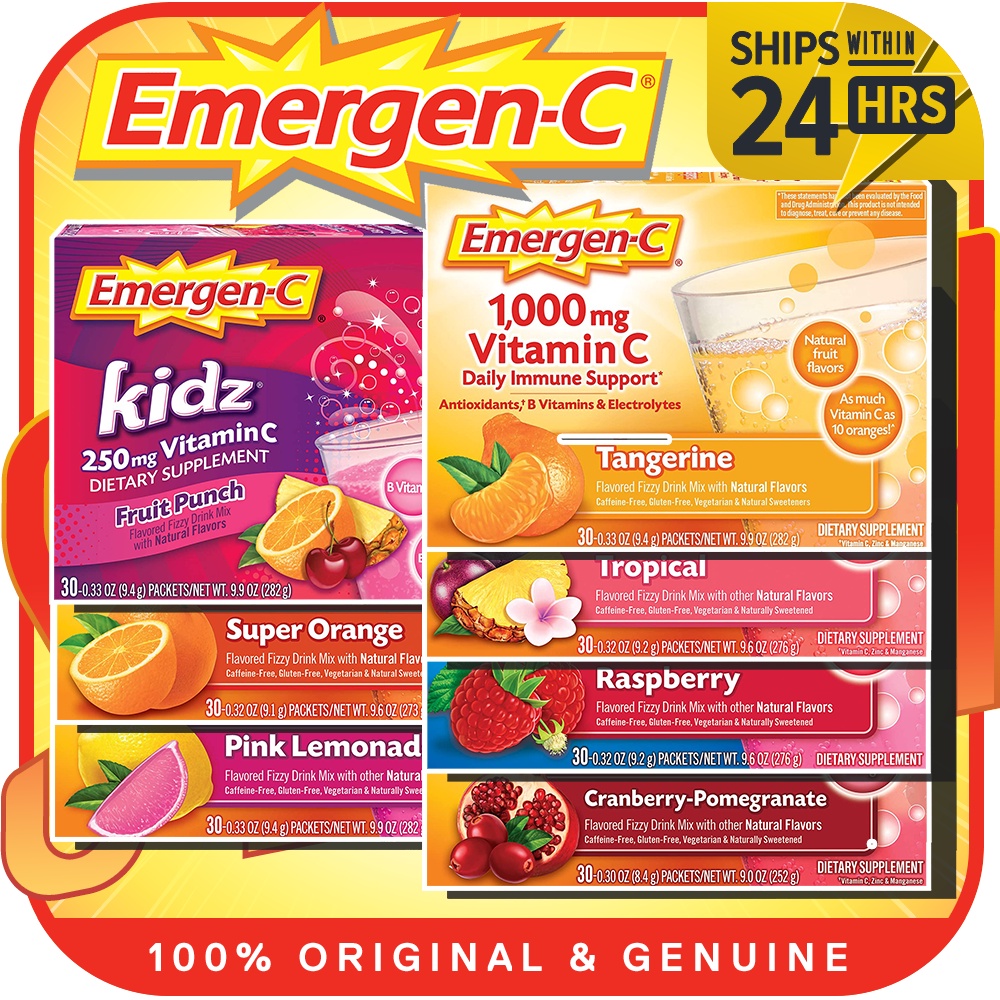 Emergen-C 1000mg Vitamin C Powder / 250mg Kidz | 30 Count | Shopee Malaysia