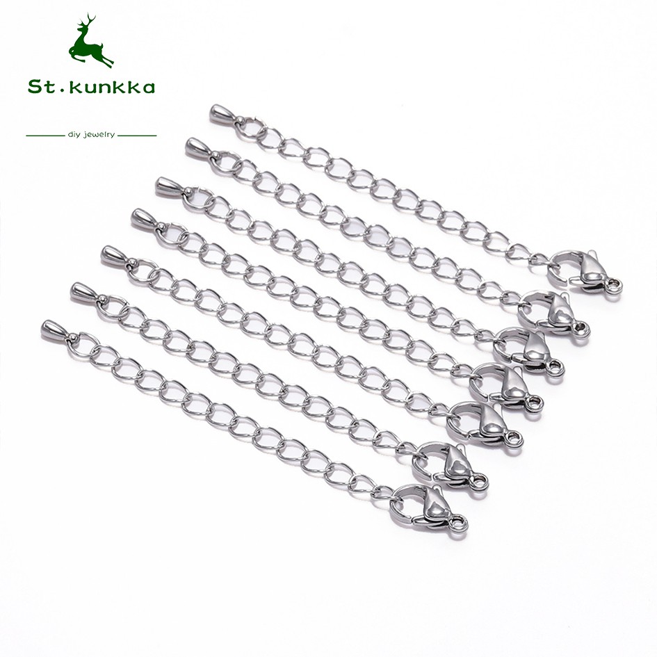 Stkunkka Stainless Steel Extension Diy Necklace 10 Pcslot Shopee Malaysia 6447