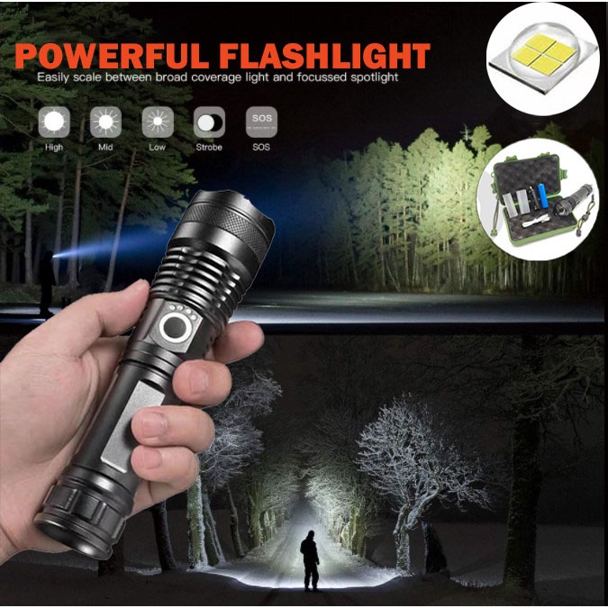 COVERLAS XHP50 50000 lumens XLamp xhp50 most powerful flashlight usb ...