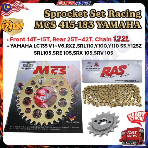 MCS 415 Set Racing Sprocket LC135 YAMAHA 183 LC 135 Y125Z RXZ Y100 Y110 ...