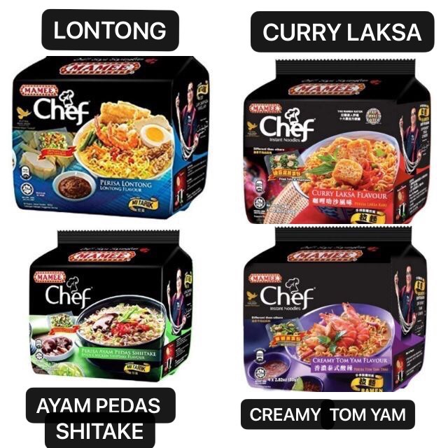 MAMEE CHEF 4’s per pack(5 flavor)👍 Instant Noodles MAMEE CHEF Rendang ...