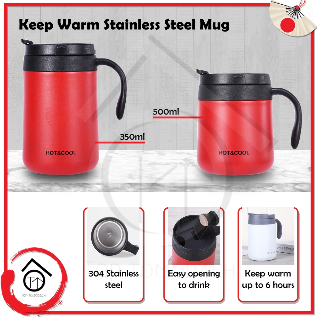 Tomoso 350ml/500ml Keep Warm Coffee Mug / Stainless Steel Thermal Mug ...