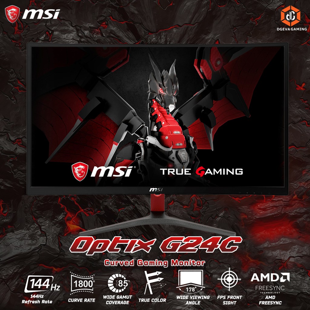Msi Optix G24c 24 Inch 144hz Curved Gaming Monitor Shopee Malaysia