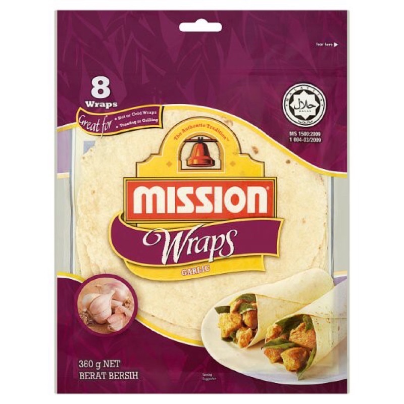 Mission Wraps Garlic 8 Wraps 360g | Shopee Malaysia