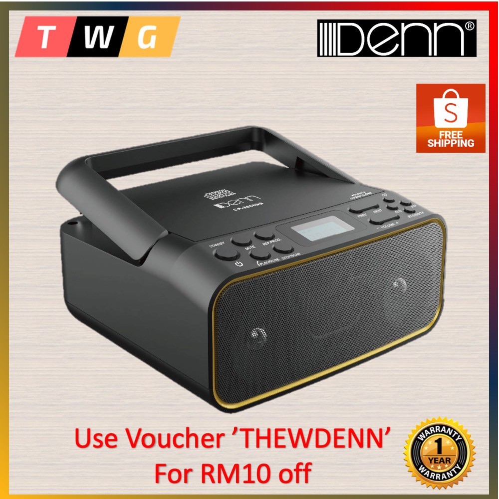 Denn AC/DC Portable Radio Boombox CR-3068 (CD/USB/SD/FM/AM/Bluetooth ...