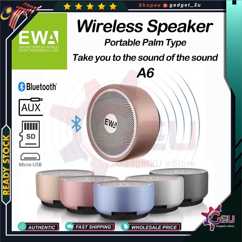 Original EWA-A6 Metal Super Bass Bluetooth Speaker Mini Wireless Stereo ...