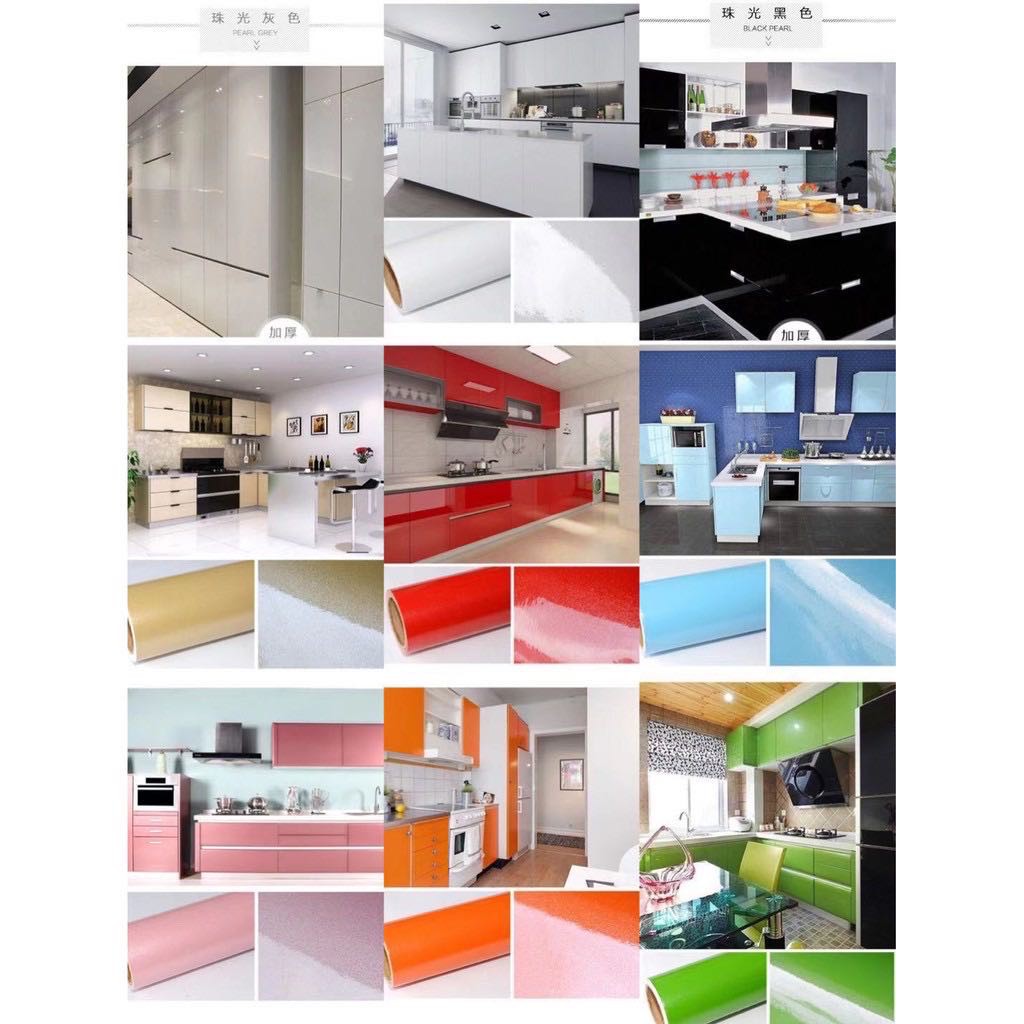 Ready Stock 60cm x 5 meter DIY Cabinet Wallpaper Cabinet Furniture Film ...