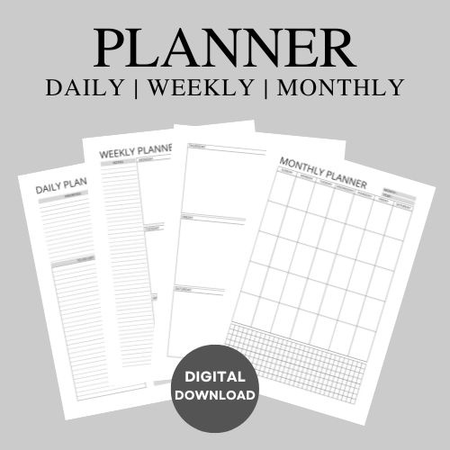 Daily, Weekly & Monthly Planner | A4 Size | Printable PDF | Daily ...