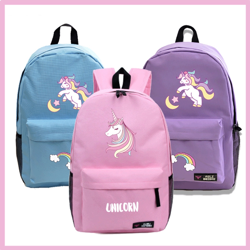 Unicorn Cartoon Bag Sekolah Women s Bag Travel Backpack Casual Carry Cute School Bag