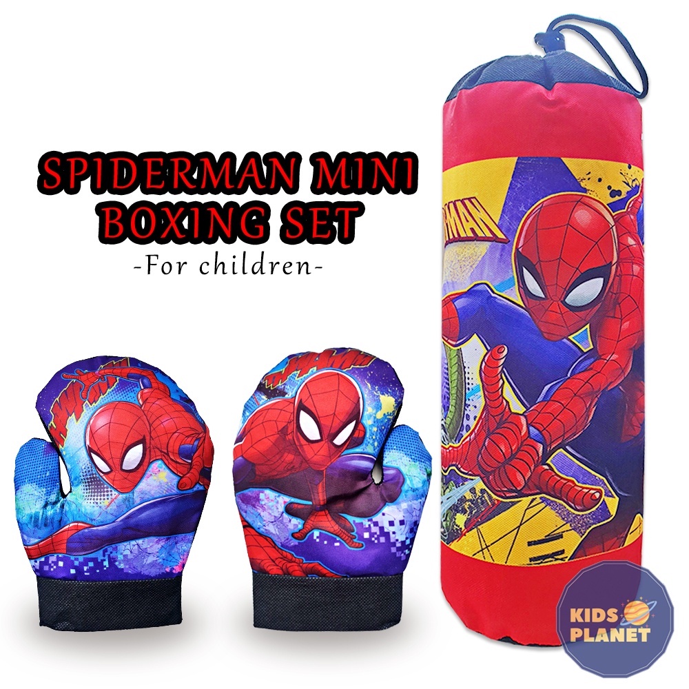 Spiderman Kids Punching Boxing Set With Glove/Bag Tinju Spiderman Budak