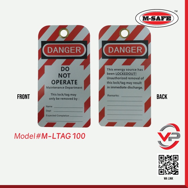 M-SAFE SAFETY LOCKOUT TAG / DO NO OPERATE LOCKOUT TAG / LOCKOUT TAGOUT ...