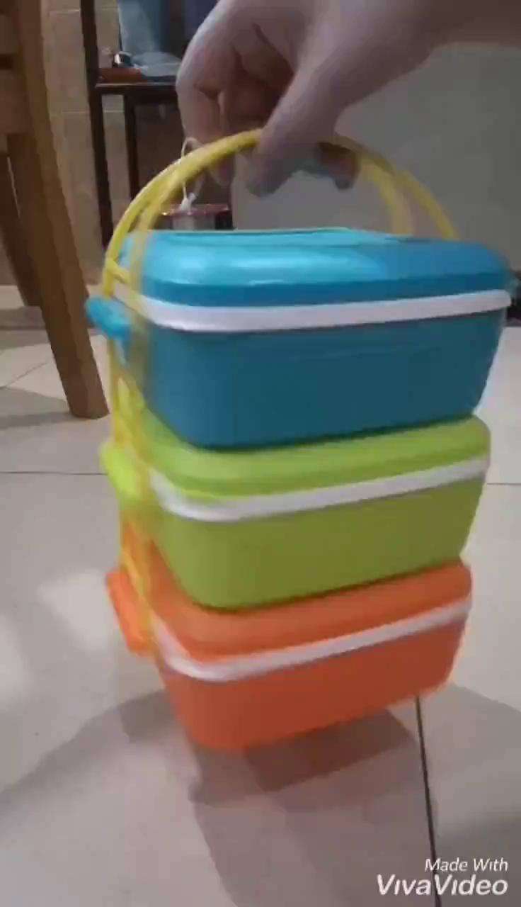 (READY STOCK) 3 Tier Food Container 3x850ml Convenient, Easy to carry 3 storage #5 Microwave lunch box food
