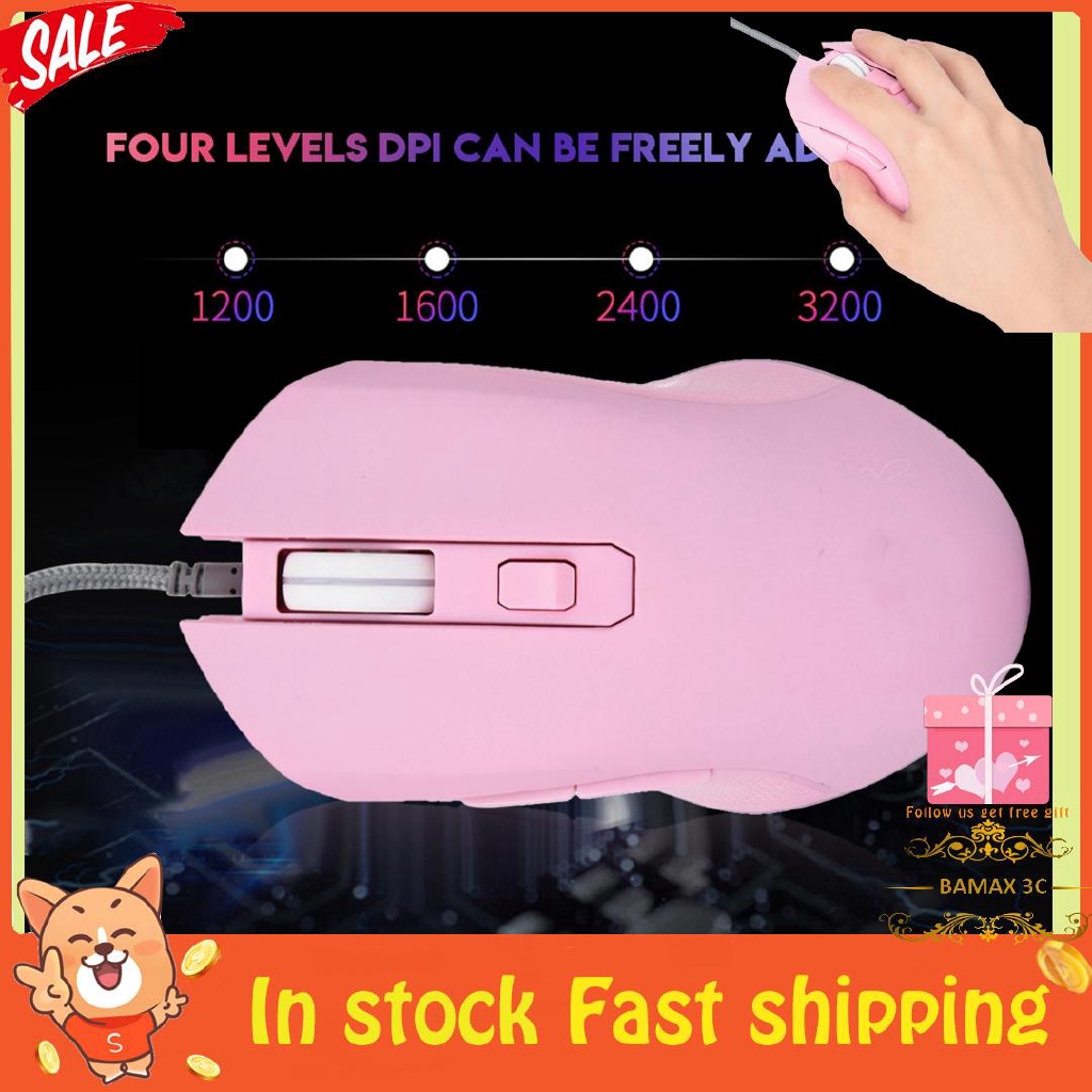 Pink Girl Gaming Mouse USB Wired for friend | Shopee Malaysia