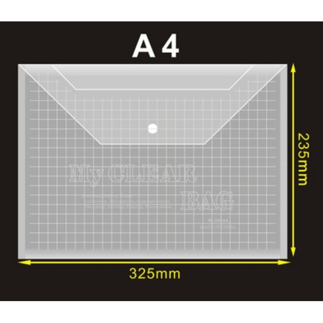 Large Capacity PP Clear White A4 Button File Folder Document Paper ...