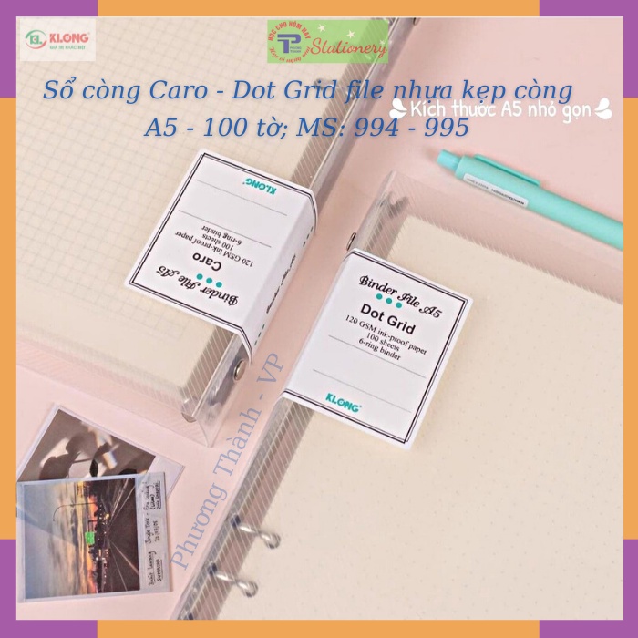 Klong notebook with dotted plastic file with Dot Grid cuffs A5 - 100 ...