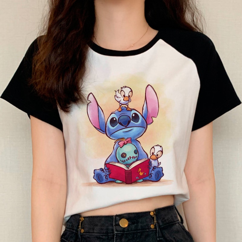 Lilo Stitch Cute Anime clothes women tumblr graphic tees women couple ...