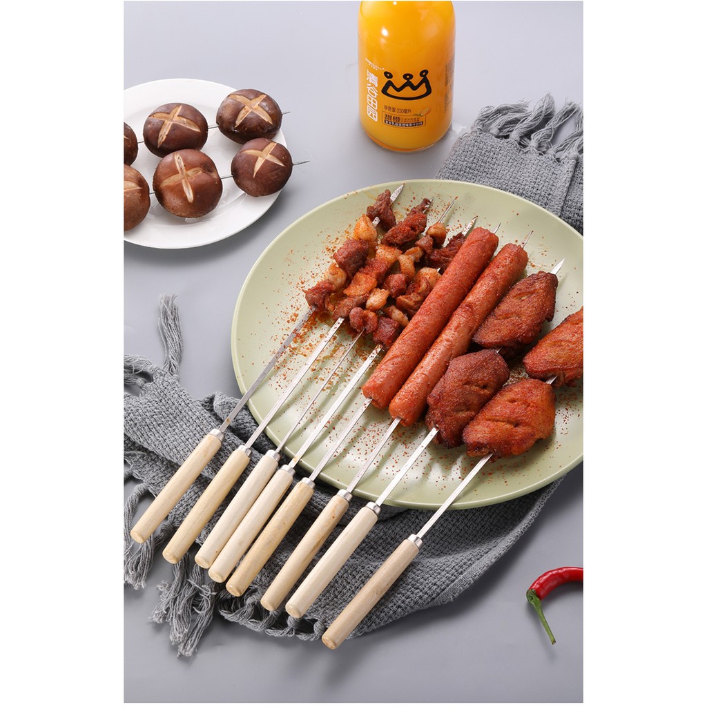 BBQ stick Stainless Steel BBQ Skewer Stick Barbecue Rod /Roasting BBQ ...