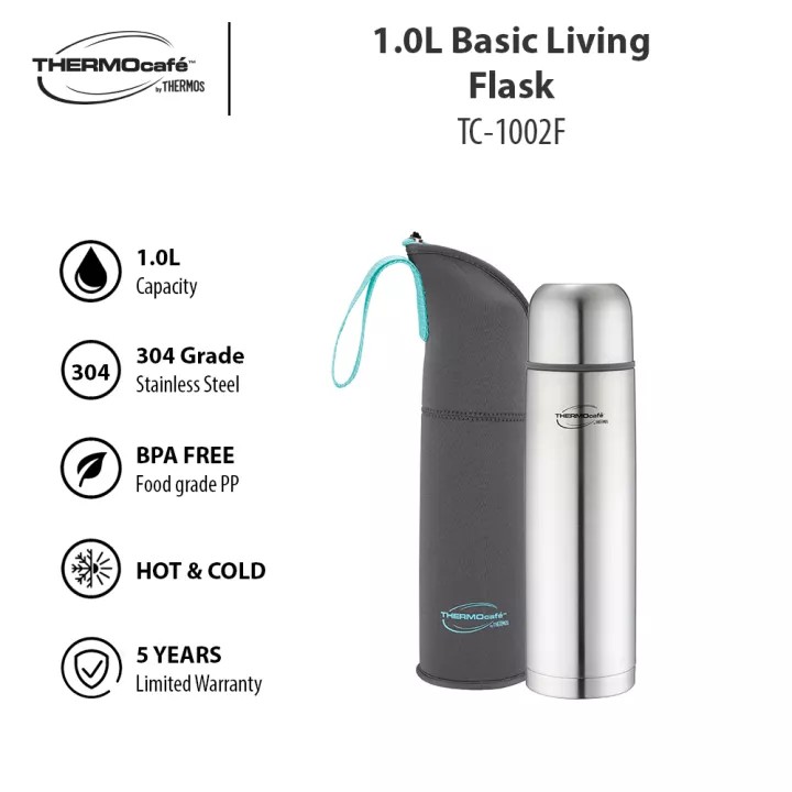 Thermos ThermoCafe Stainless Steel Flask, 1.0L