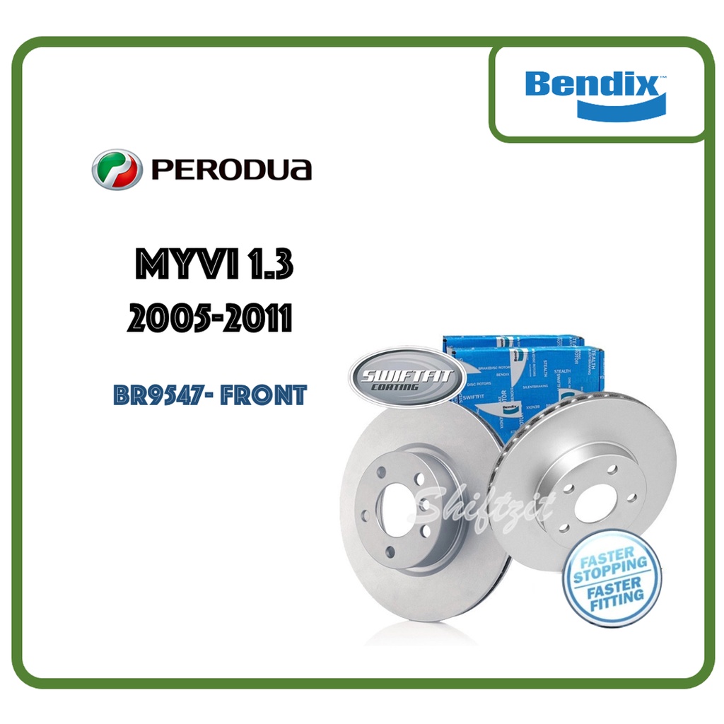 Original Bendix Swiftfit BR9547 Front Disc Rotor - Perodua Myvi 1.3 ...