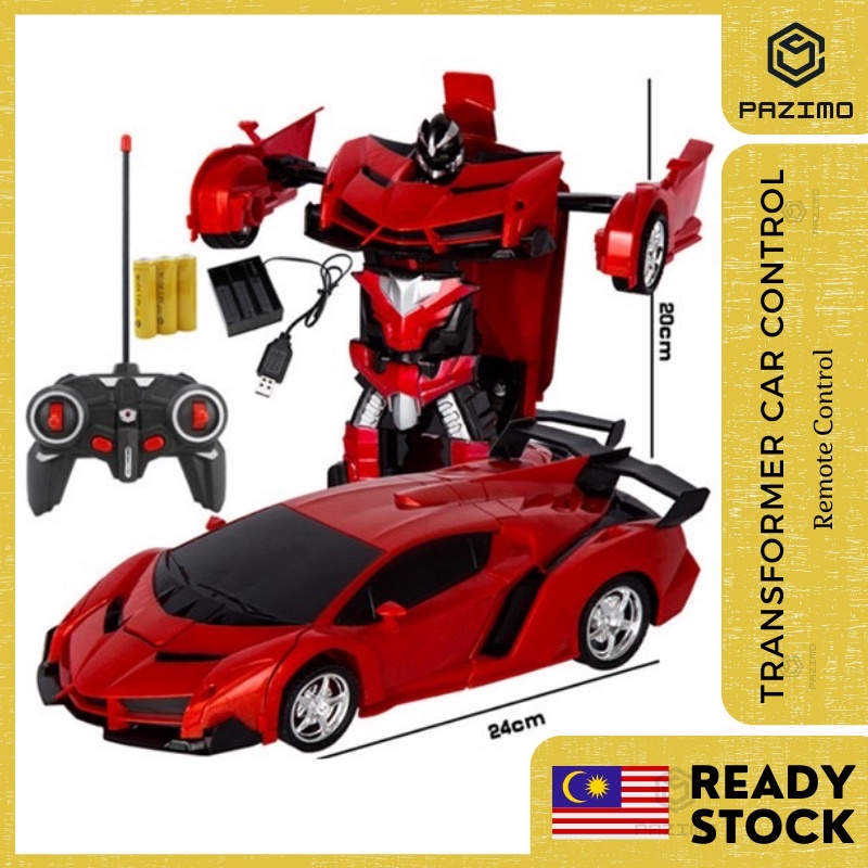 Rechargeable Transformer Remote Control Car 2 in 1 Sports Transformation Car Robot Car Kereta
