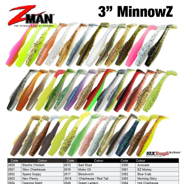 ZMan MinnowZ 3” Soft Bait 10x Tough