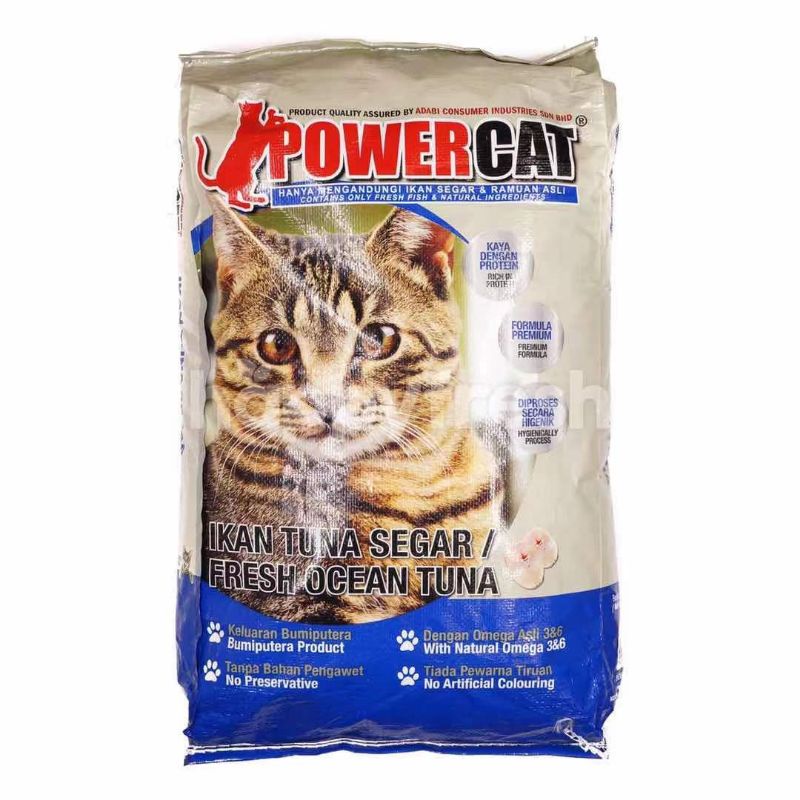 Power Cat 7kg Dry Cat Food(Ikan Laut/ Tuna/ Ayam/ Kitten)&amp; BulusKu 7Kg