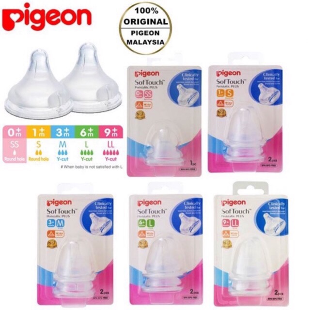 Pigeon Wide Neck Teats 100%original Pigeon Peristaltic Plus Wide Neck ...