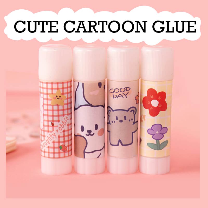 Glue Stick,Glue Fticks For School,Cute Cartoon Plastic Solid Glue Children Stationery For Office Schools