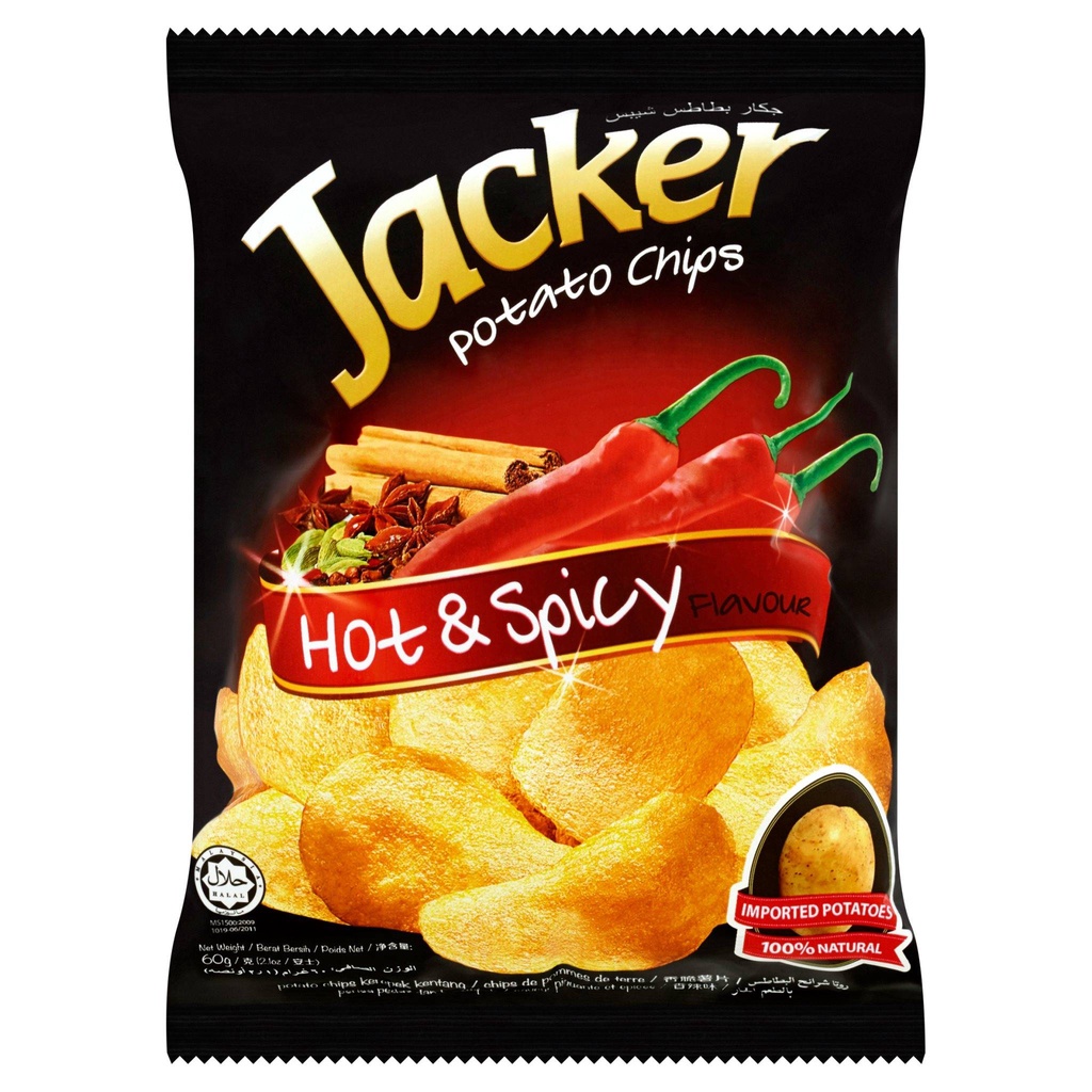 JACKER POTATO CHIPS HOT & SPICY 60G Shopee Malaysia