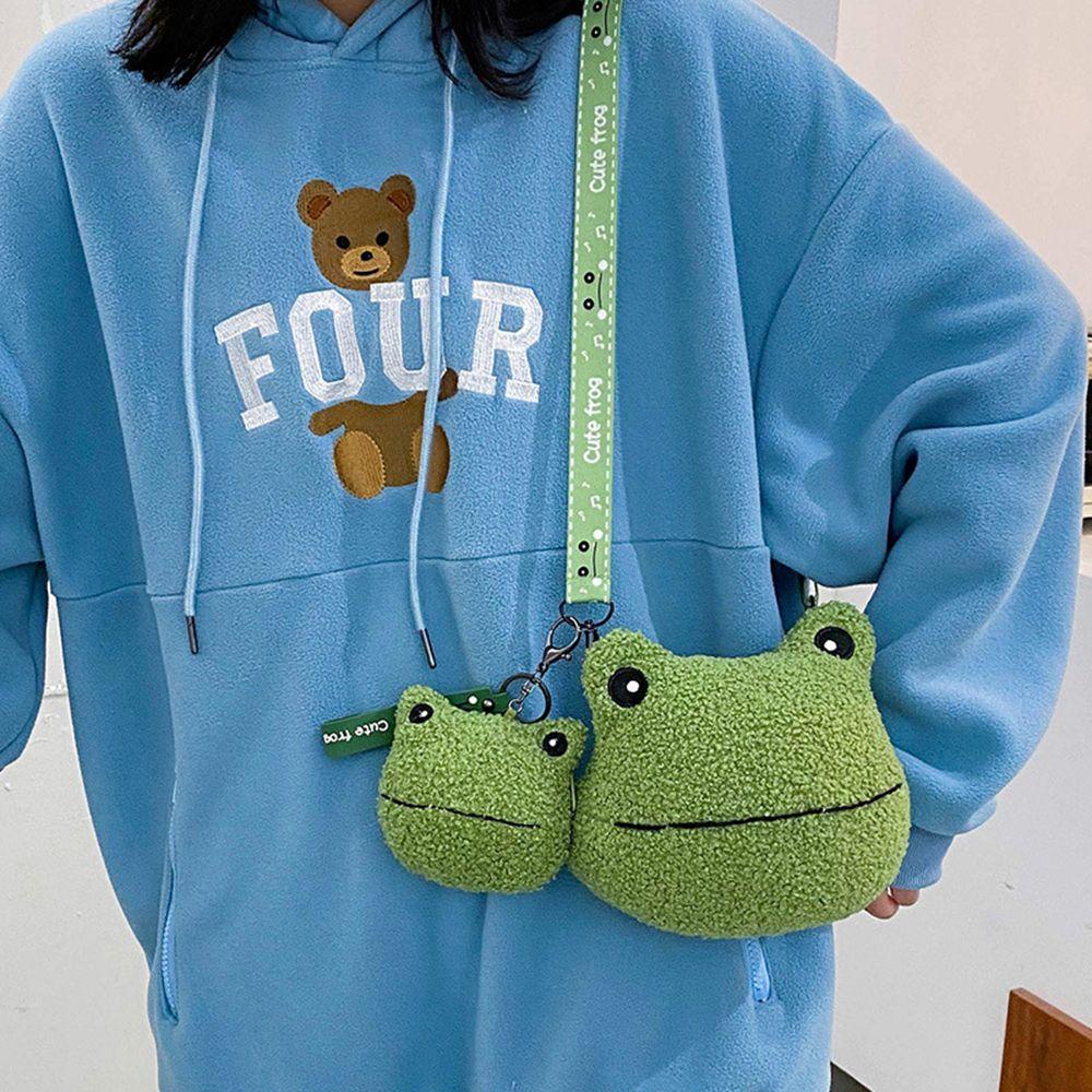 AHMED Frog Messenger Bag Student Soft Cute Cartoon Green Frog Shopper ...