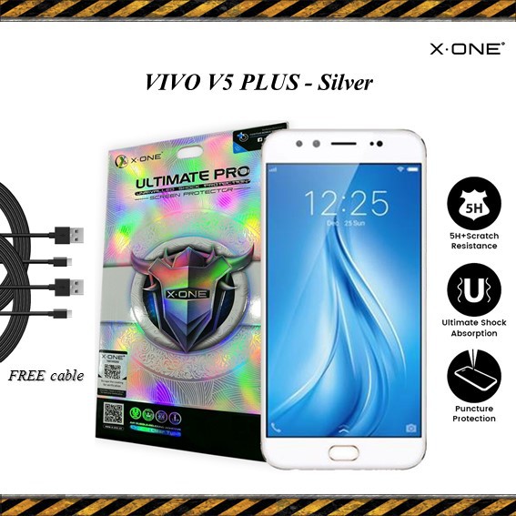Vivo V5 Plus X-One Ultimate Pro Screen Protector (Silver) (Free Cable ...
