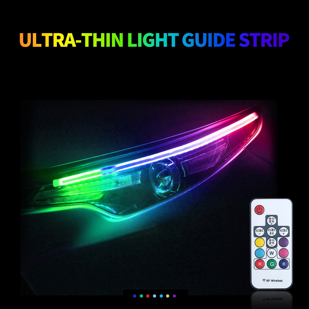 2pcs sequential car flowing rgb daytime running light waterproof ...