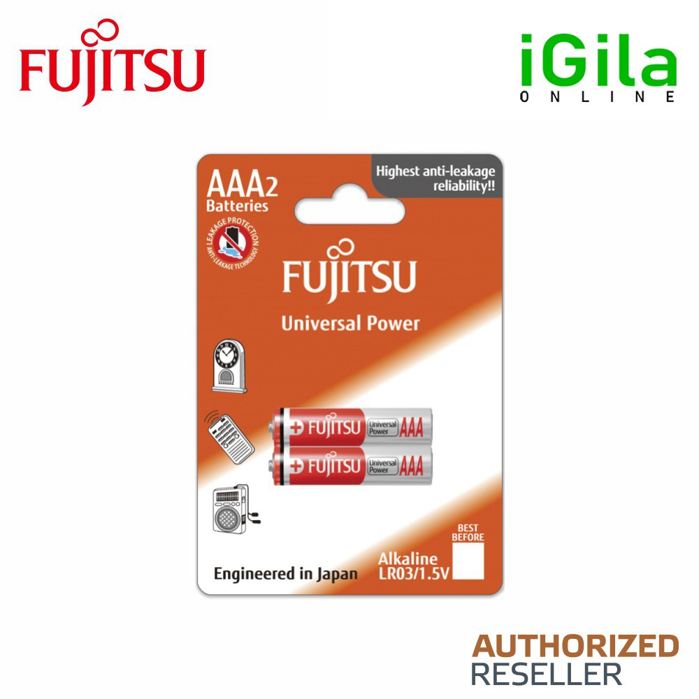 Fujitsu Alkaline Battery Universal Power Aaa 2pcs Pack Shopee Malaysia 8536