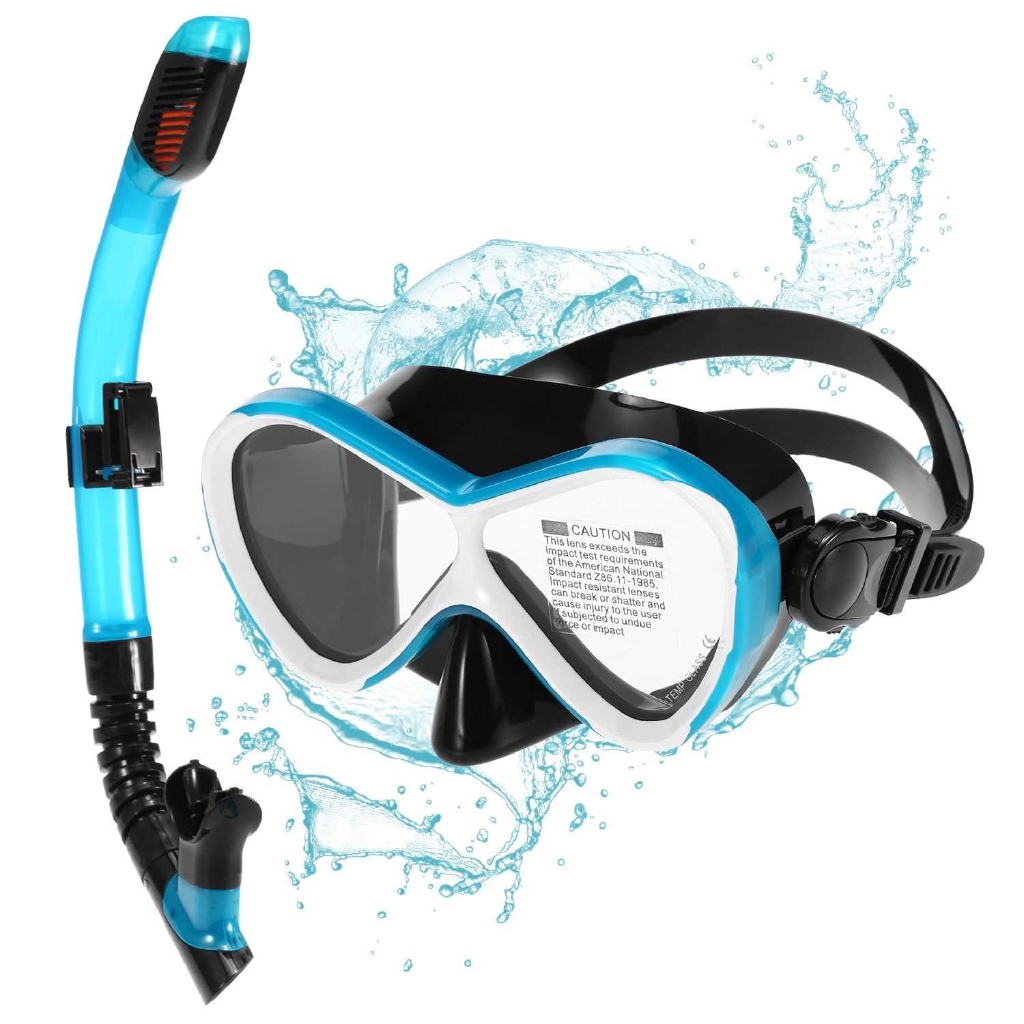 Kids Professional Swimming Goggles with Dry Snorkel Tube Set Anti-fog ...