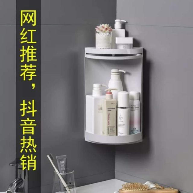 bathroom corner shelf bath toilet rotating shelf corner storage rack Shopee Malaysia
