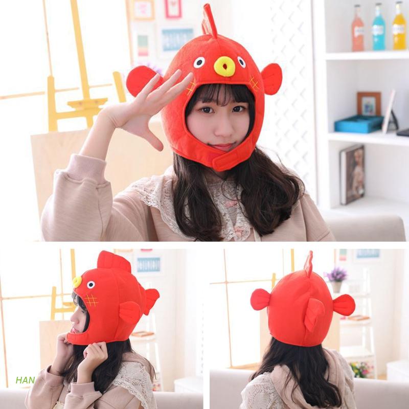 HAN Halloween Funny Cartoon Puffer Fish Plush Hat Stuffed Toy Japanese ...